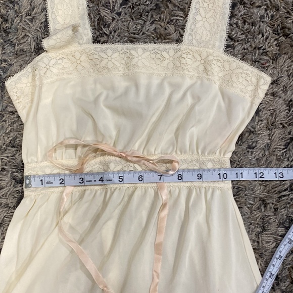 Vintage Gillies Jrs milkmaid three tied dress with lace trim maxi dress sz 5 - Picture 4 of 11